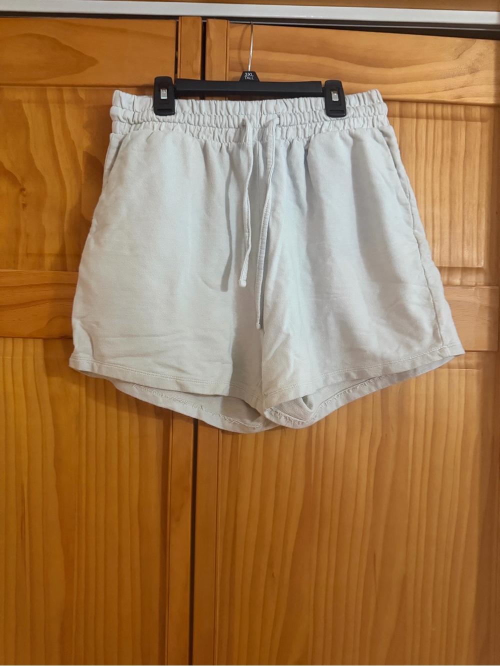 Casual Drawstring  knit Lounge Shorts - Light cream